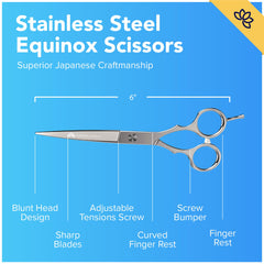 Tijeras Equinox con confort ergonómico para sesiones largas en salón.
