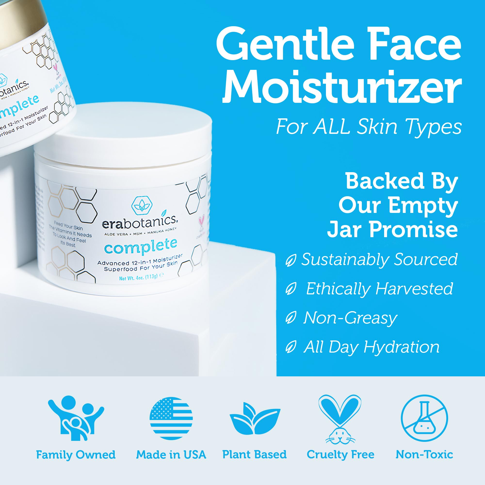 Era Organics crema facial envase 2oz, práctico para viaje