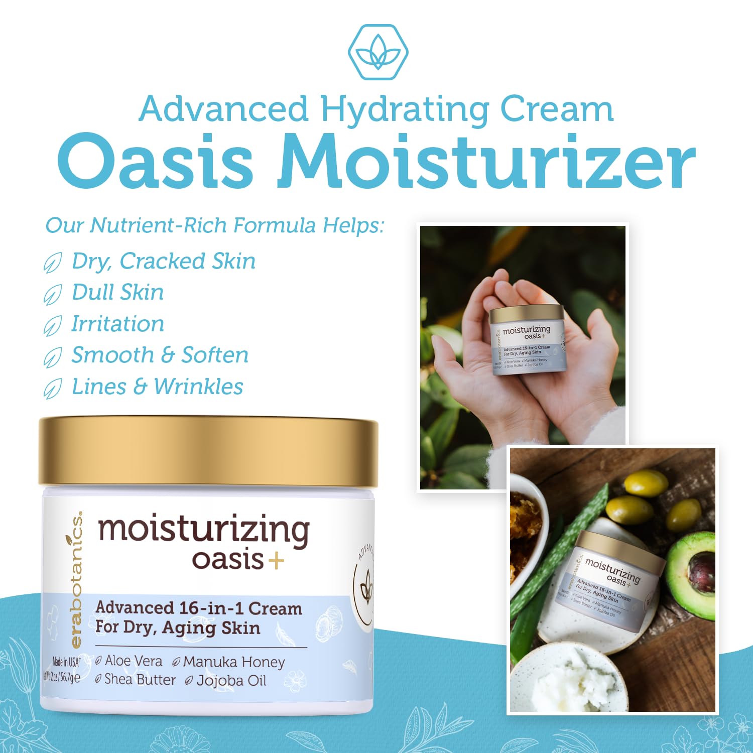 Era Organics Crema Facial Nocturna Avanzada: aceite de aguacate y jojoba nutren profundamente.