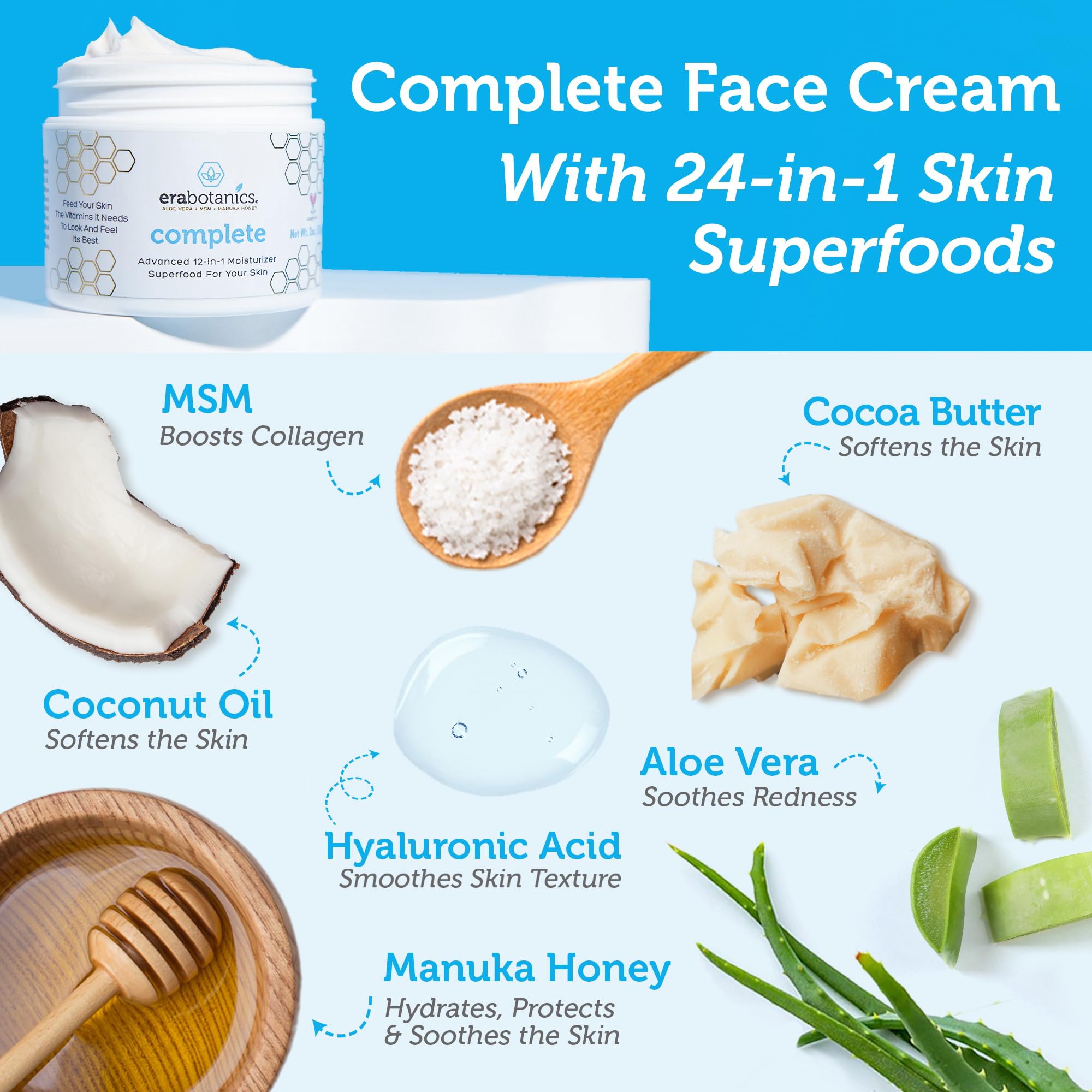 Era Organics crema facial para piel sensible, fórmula suave