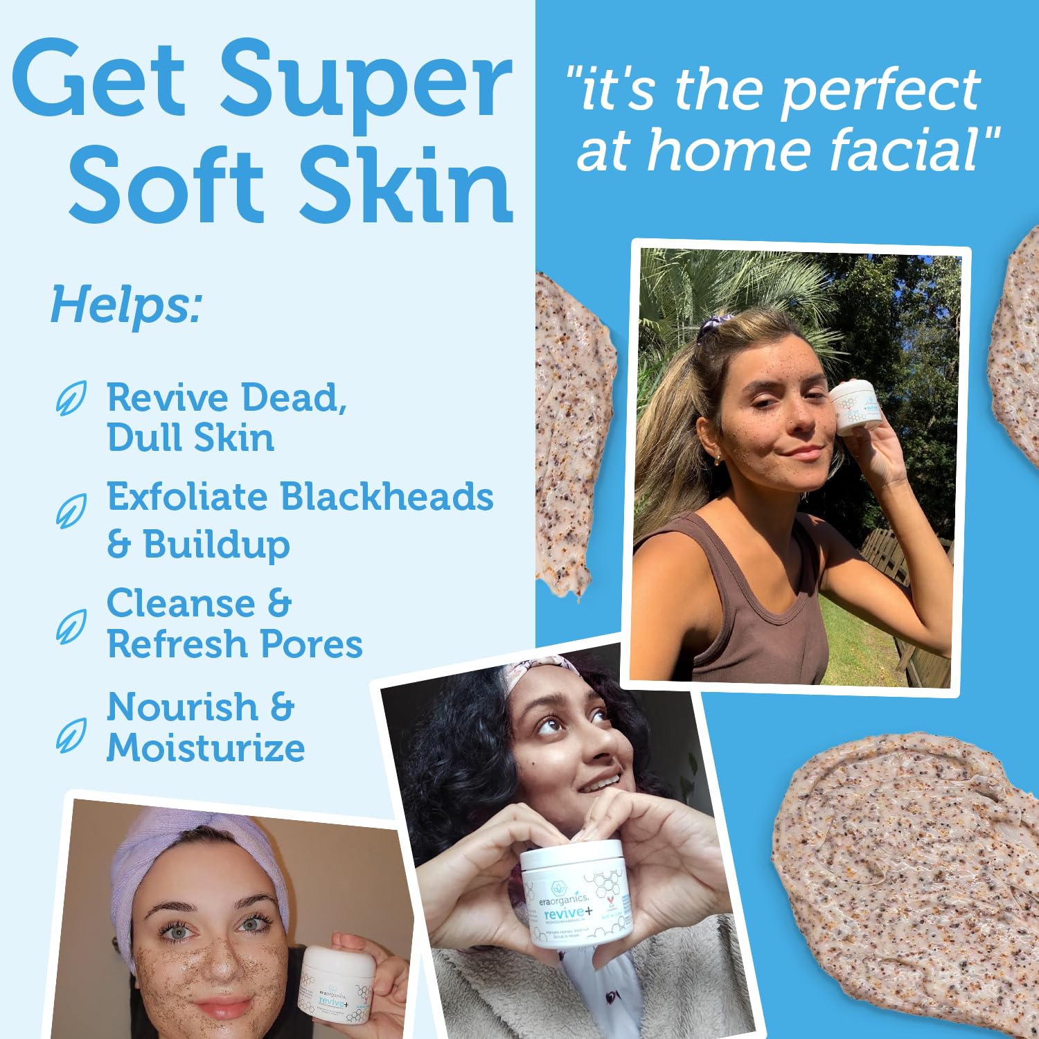 Uso doméstico del exfoliante en casa para una piel limpia.