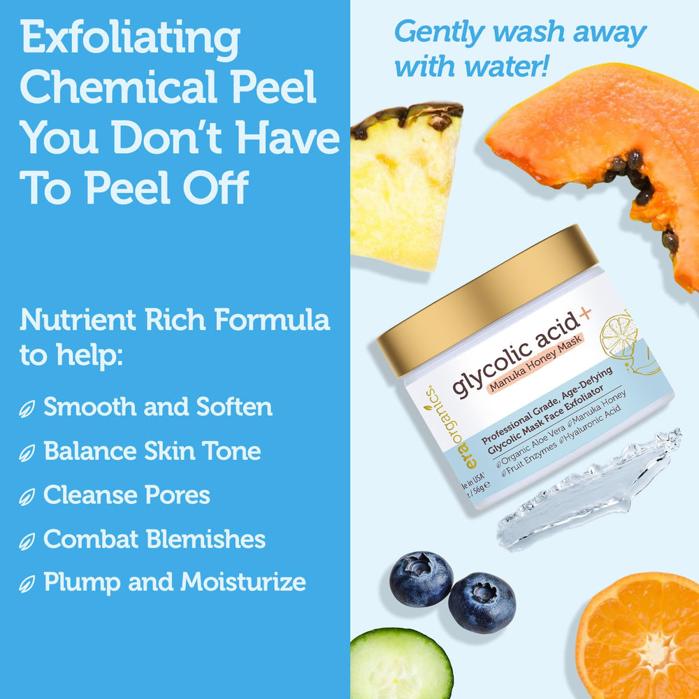 Era Organics Glycolic Acid Peel, refinador de poros para poros más limpios.