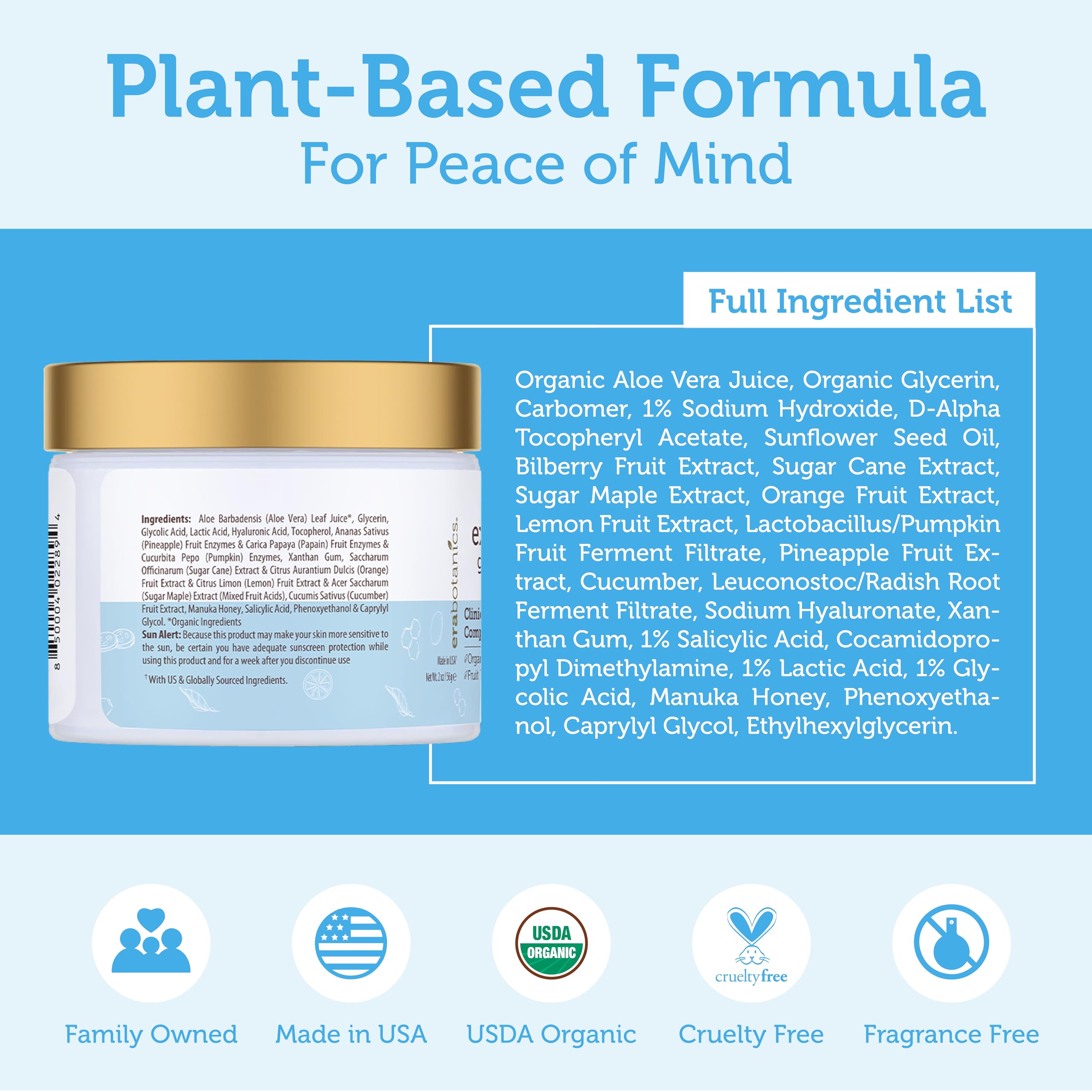 Era Organics Glycolic Acid Peel, textura gel se enjuaga fácilmente.