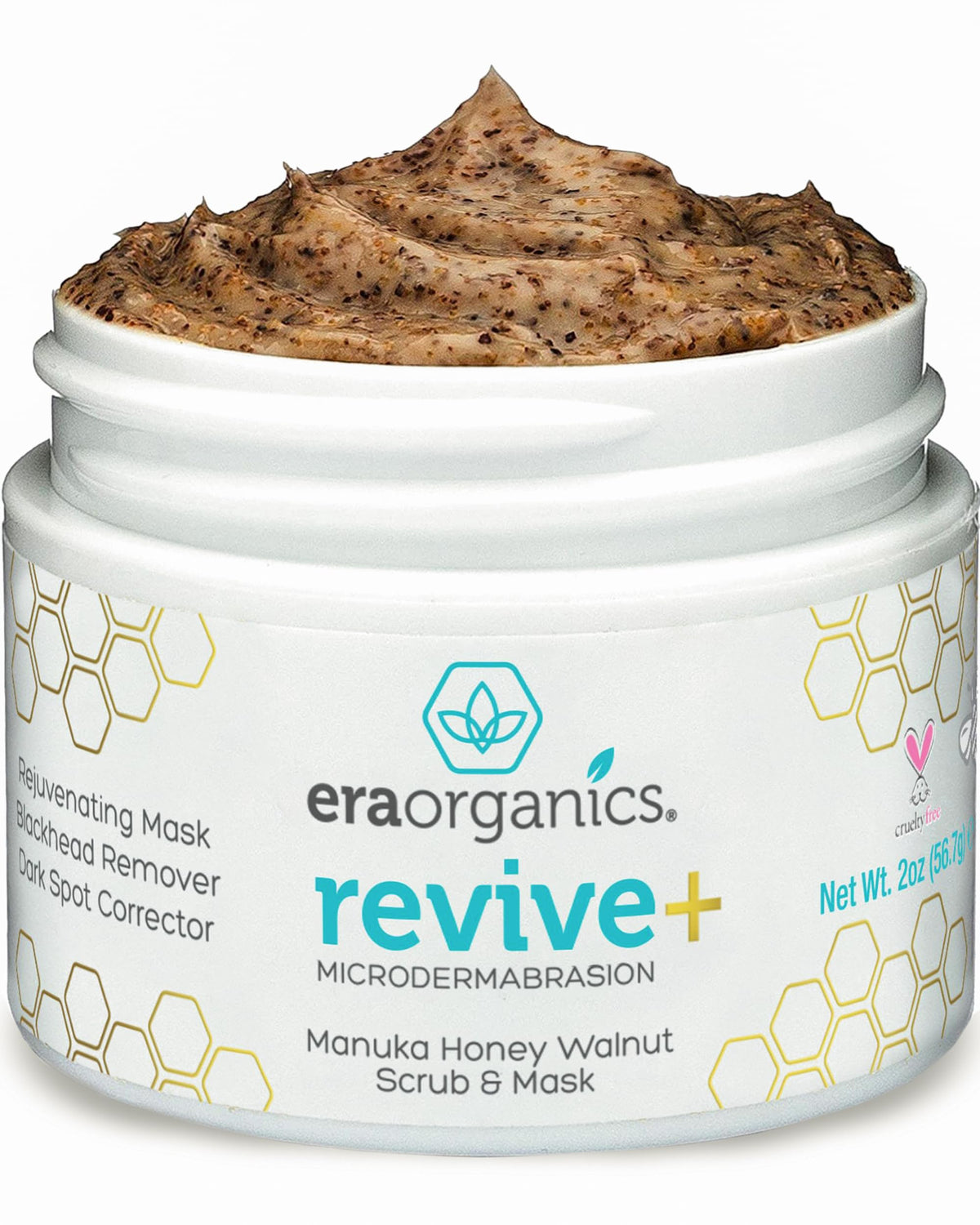 Era Organics Manuka Exfoliante: textura granular suave para renovar la piel.