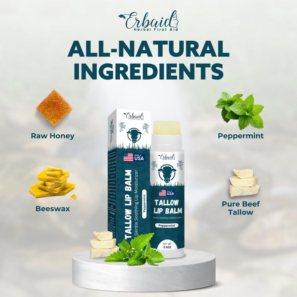 Erbaid balsamo labial adecuado para piel sensible y uso diario.