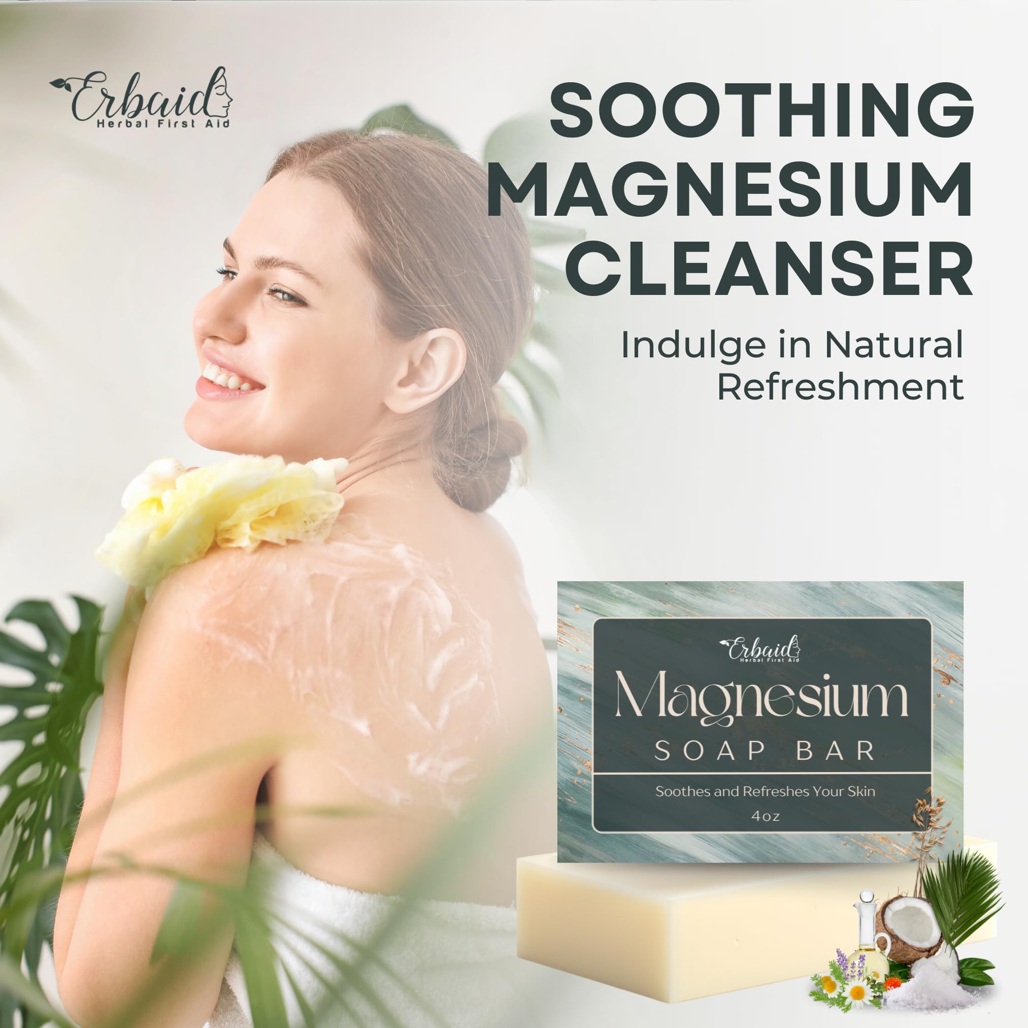 Jabón Erbaid Magnesio Mar Muerto: exfoliante natural para rostro y cuerpo