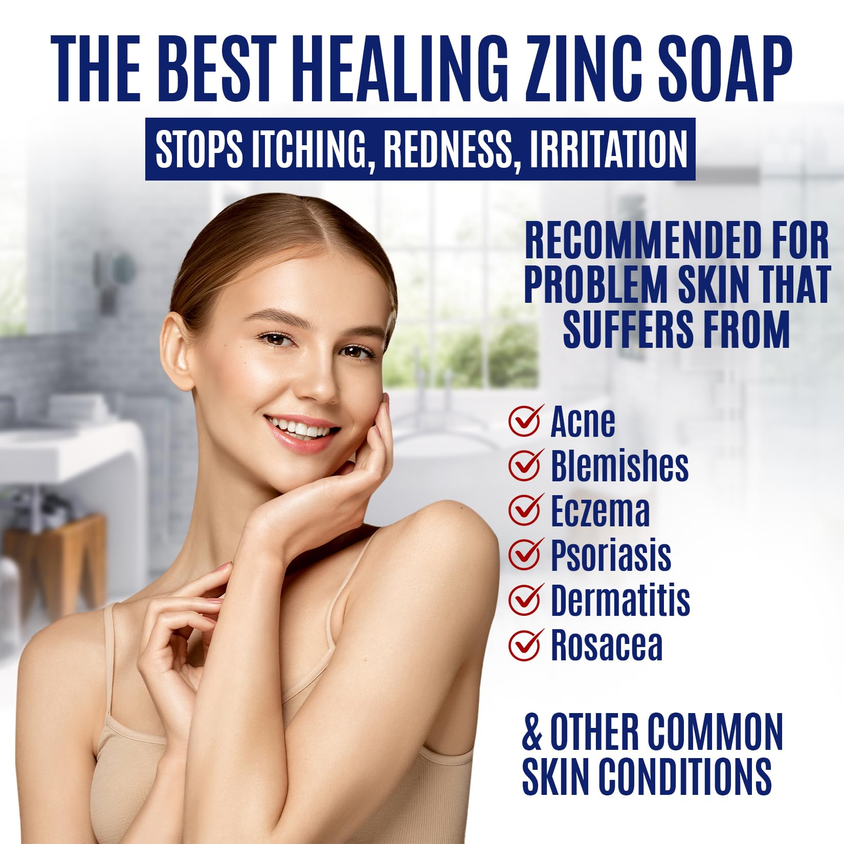 Espuma de Erbaid zinc 2% en manos, lavado facial suave para uso diario.