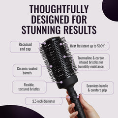 ERGO cepillo cerámico iónico reduce frizz y aporta brillo natural.