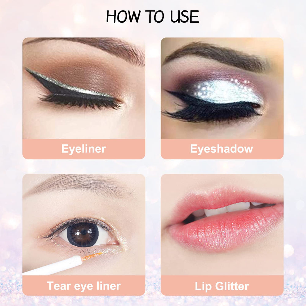 Erinde brillo con efecto metalico para ojos en looks brillantes.