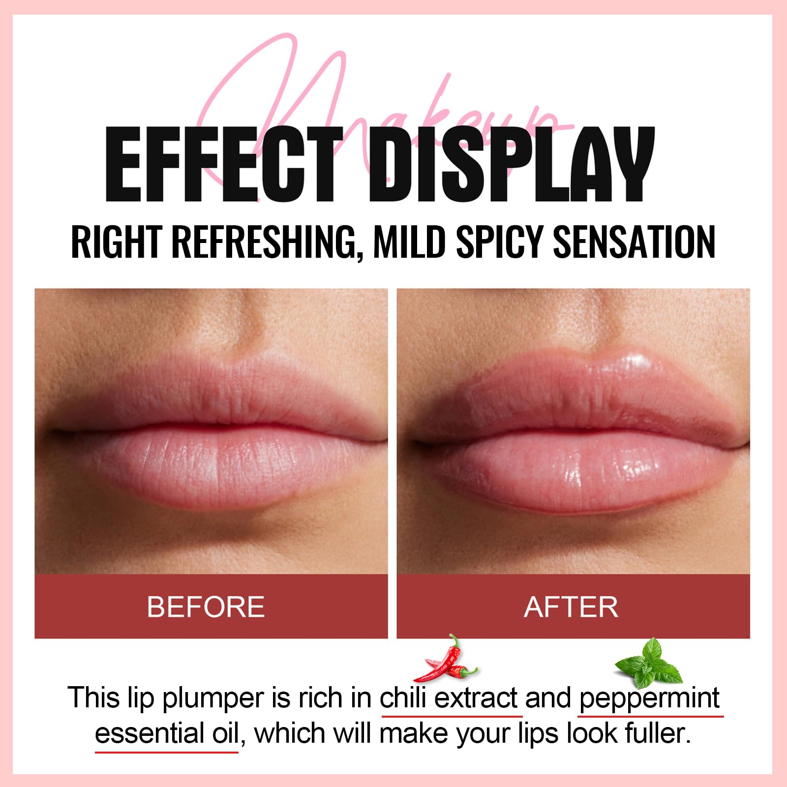 Erinde Lip Plumper Gloss con aplicador suave para uso diario cómodo.