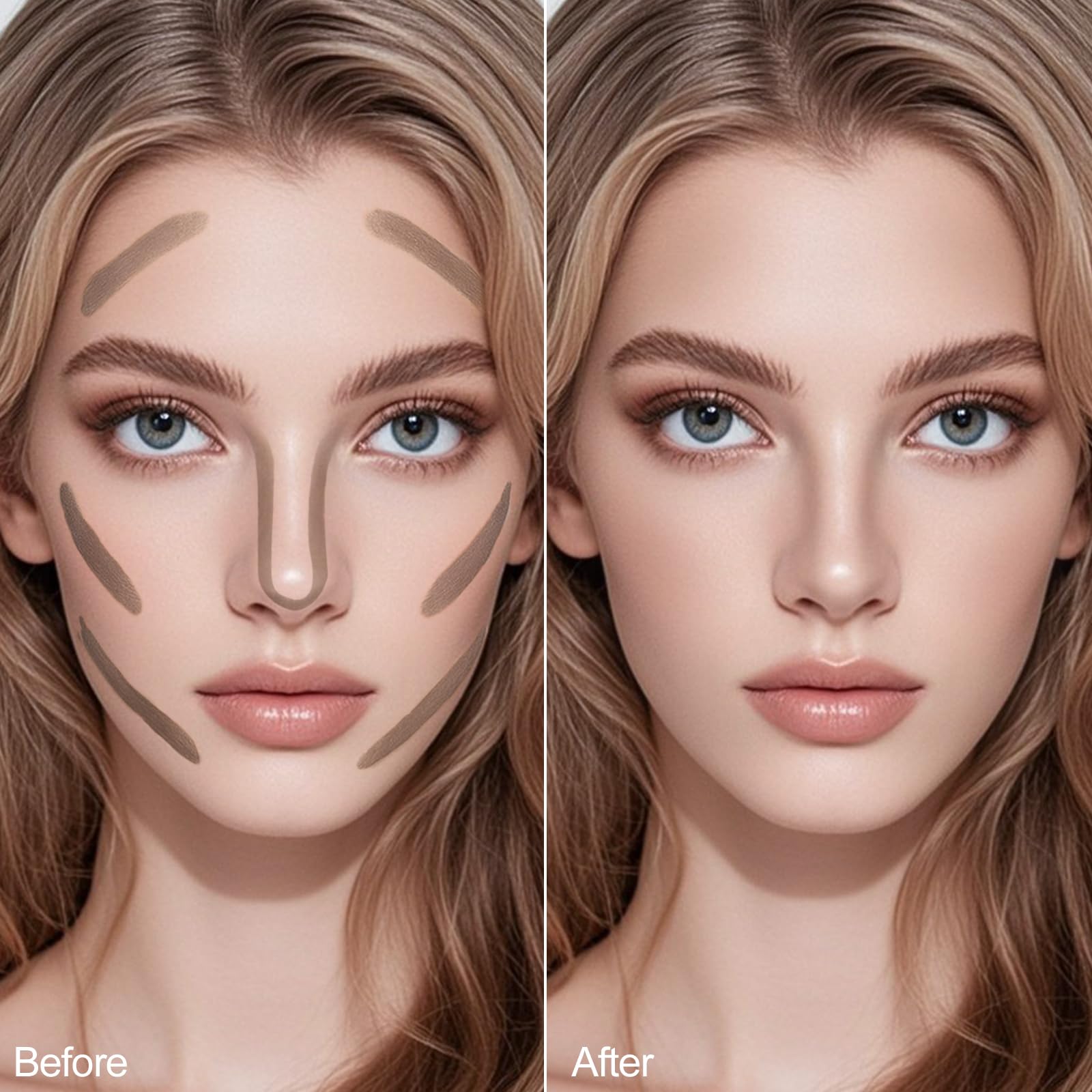 Contorno Erinde para nariz y rasgos, definición facial multipropósito.