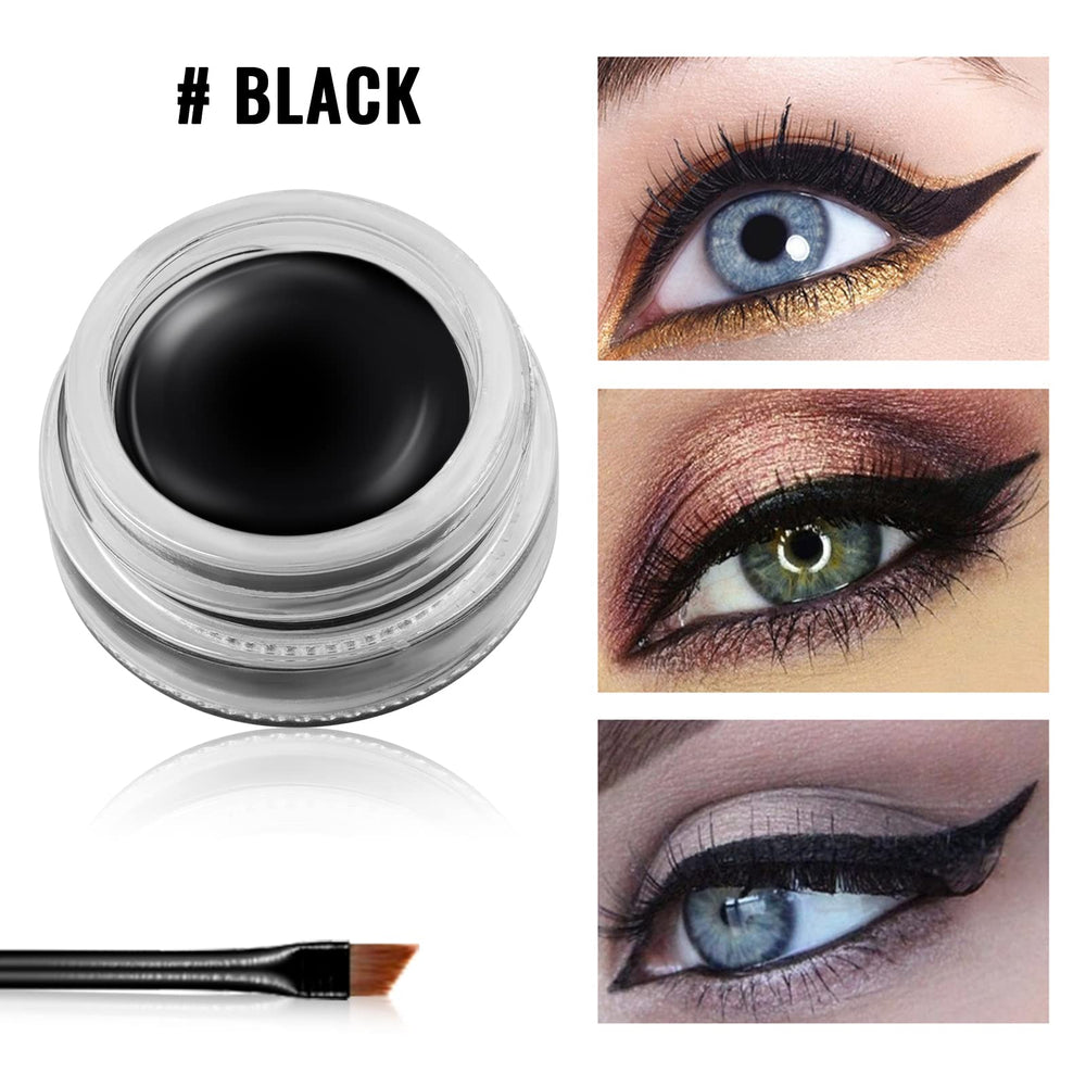 Delineador gel negro Erinde con aplicador incluido para trazos suaves.