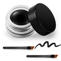 Delineador gel negro Erinde en envase, delineado preciso y duradero.