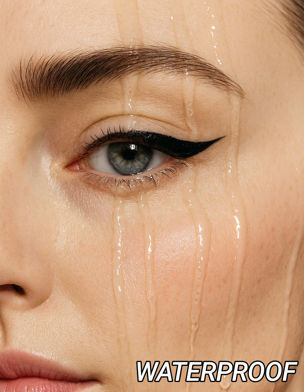 Delineador plum marrón de Erinde con acabado shimmer para look suave.