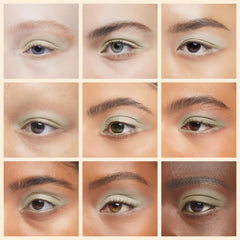 Sombras de ojo beige mate Erinde, acabado aterciopelado y difuminado sencillo