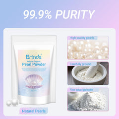 Envase de 300 g de polvo de perla Erinde, producto natural para cuidado en casa.