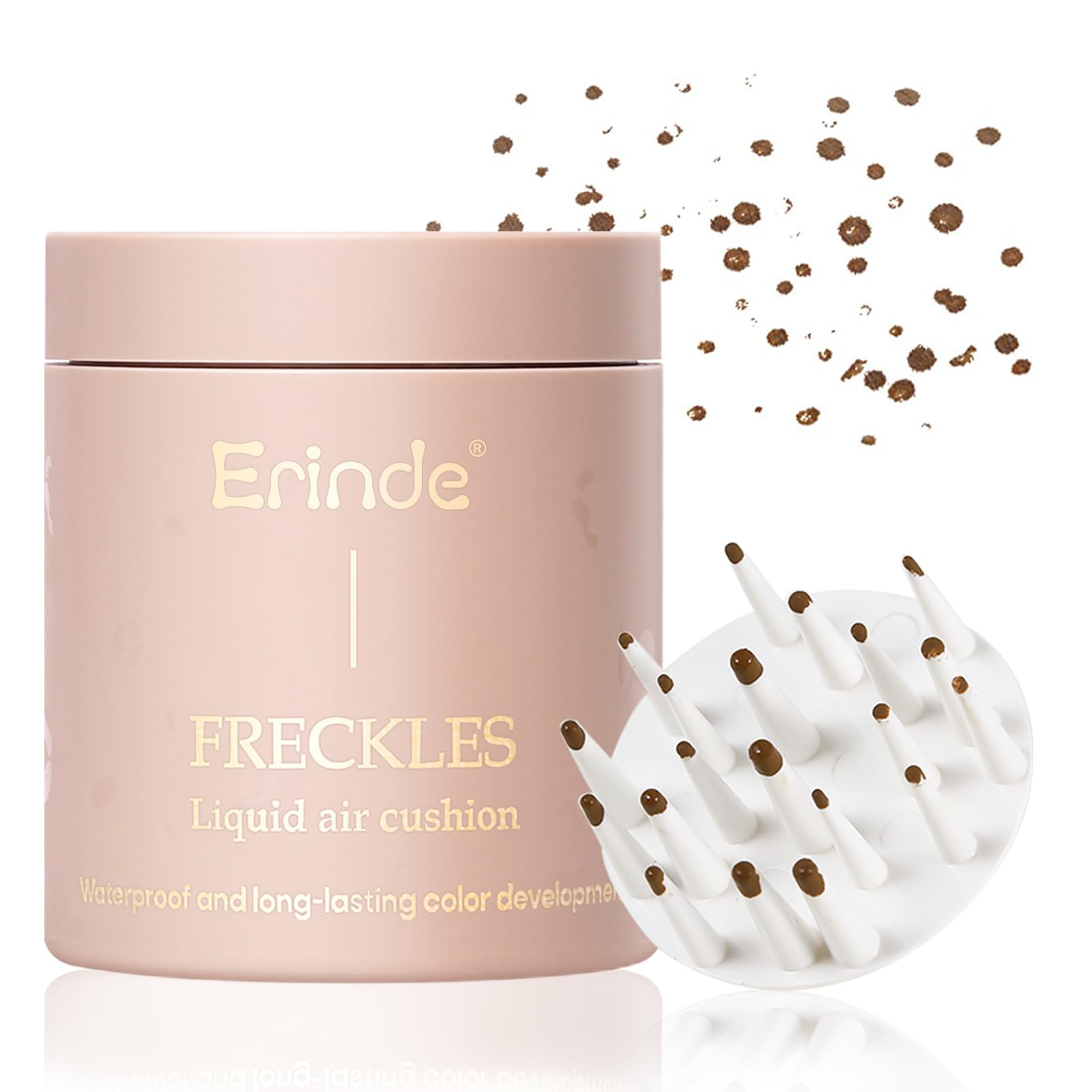 Erinde sello de pecas natural para un look suave y realista.