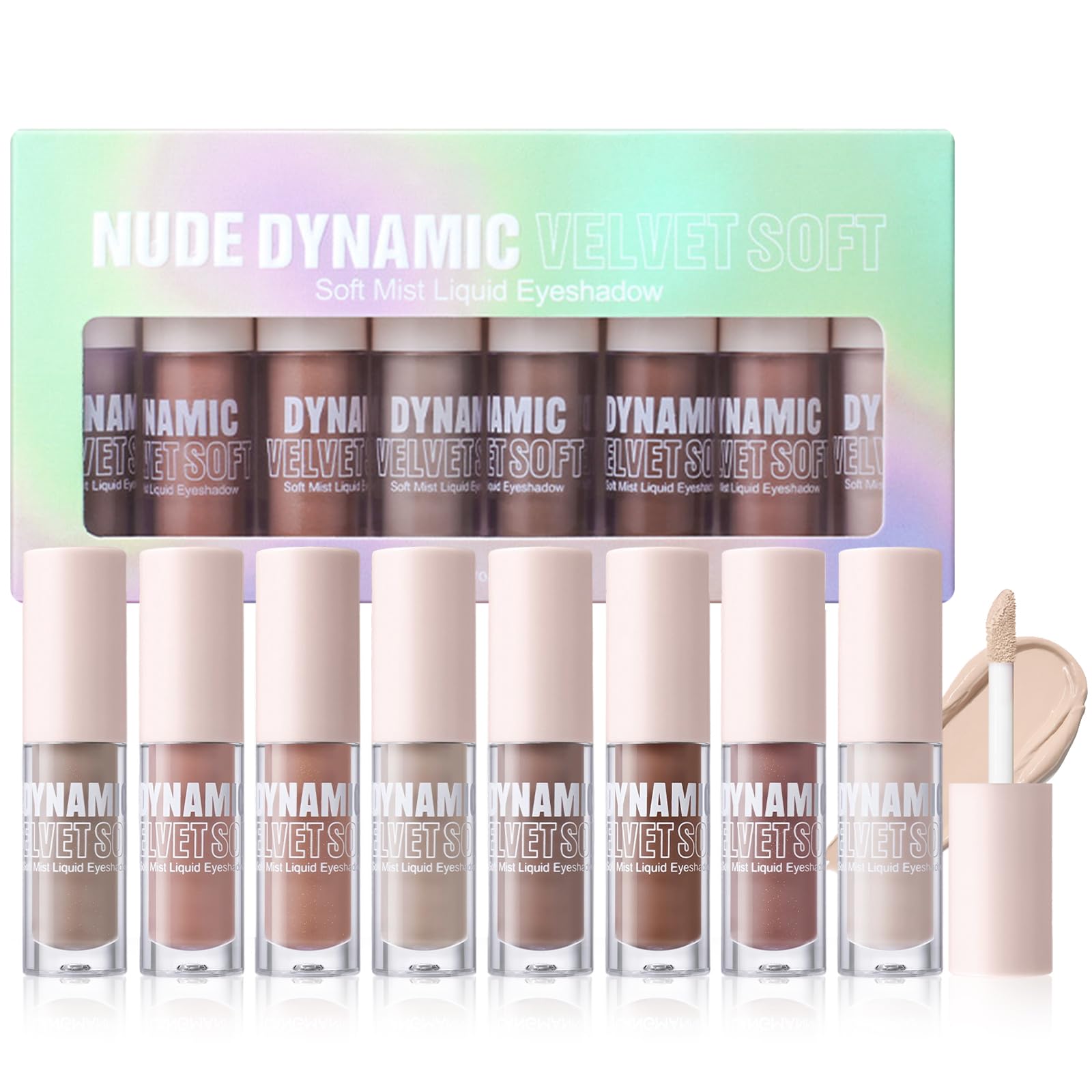 Erinde Sombra Líquida Matte, tonos neutros para un look natural y duradero.