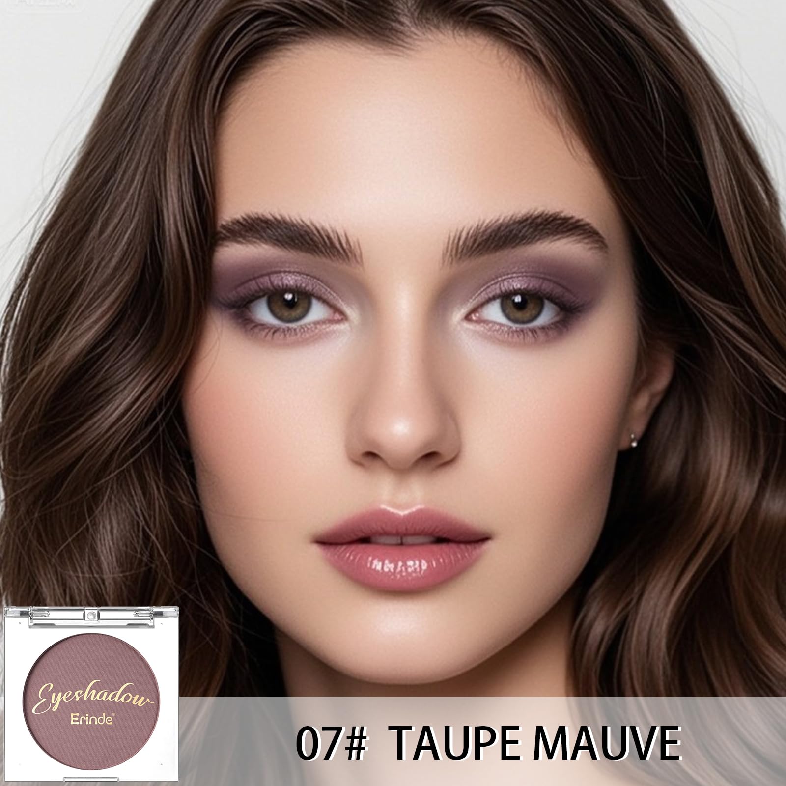 Erinde sombra mauve taupe mate dura todo el día gracias a su fórmula impermeable.