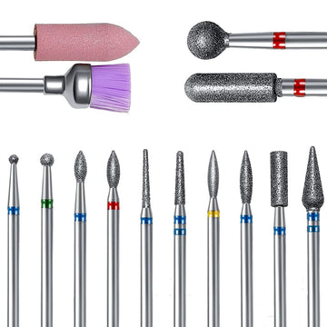 ERUIKA brocas uñas diamante 14 piezas, precisión duradera para cutículas y limado