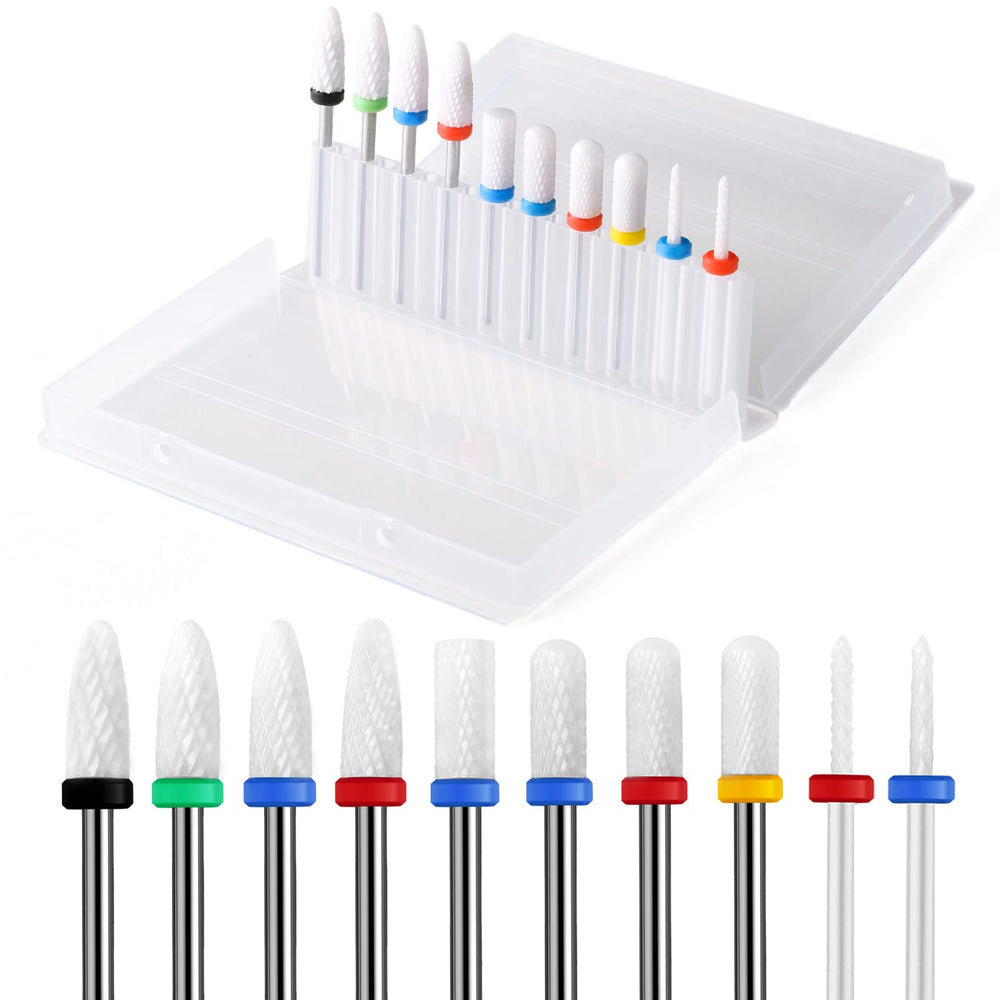 ERUIKA brocas cerámicas para uñas, juego de 10, ideal para limar y pulir.