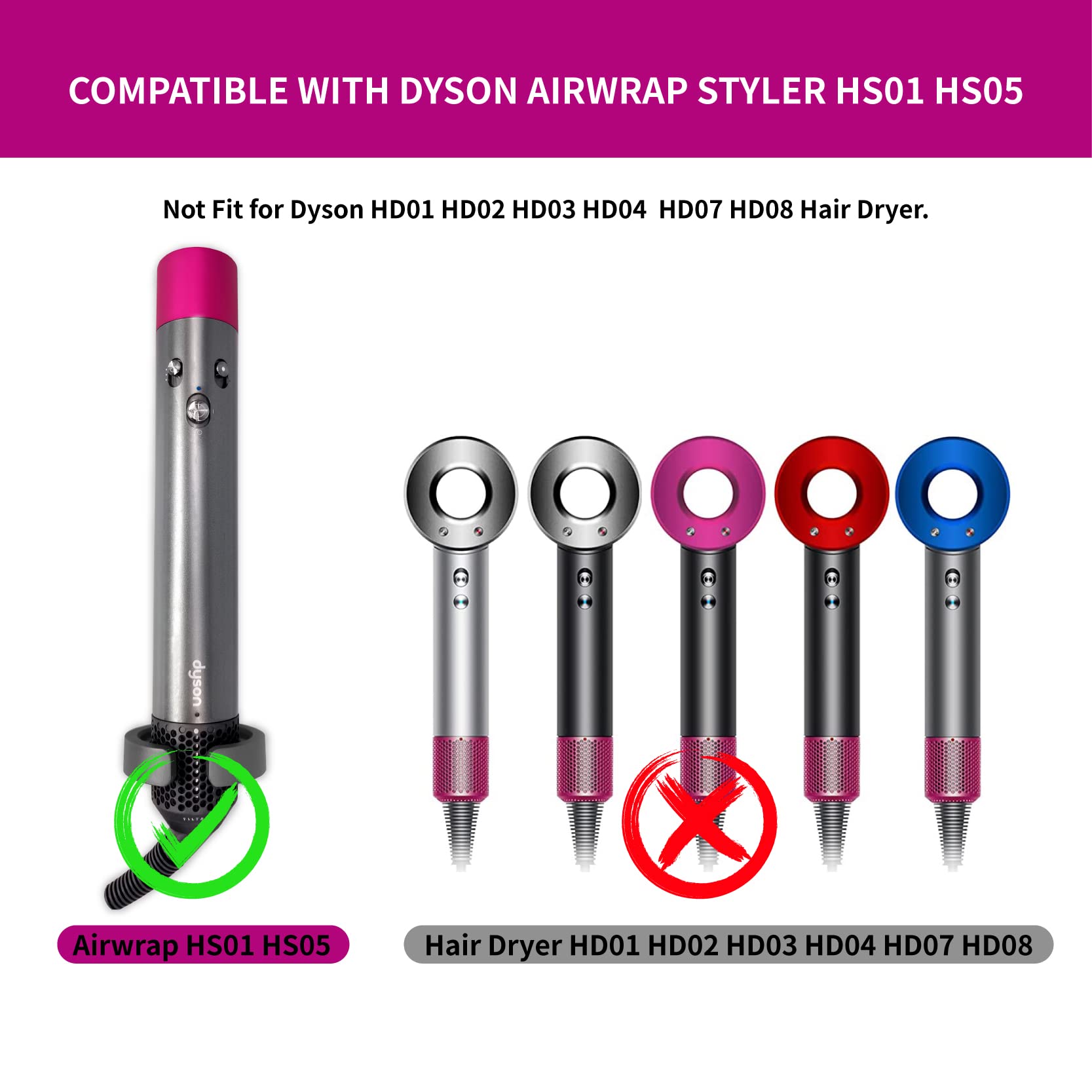 Esctabalt cepillo limpieza filtro para Dyson Airwrap HS05, flujo de aire estable
