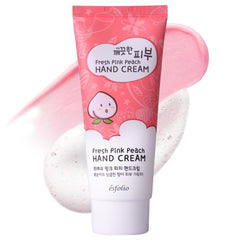 Esfolio Crema de Manos Fresh Pink Peach en bote, hidratación diaria suave para manos.