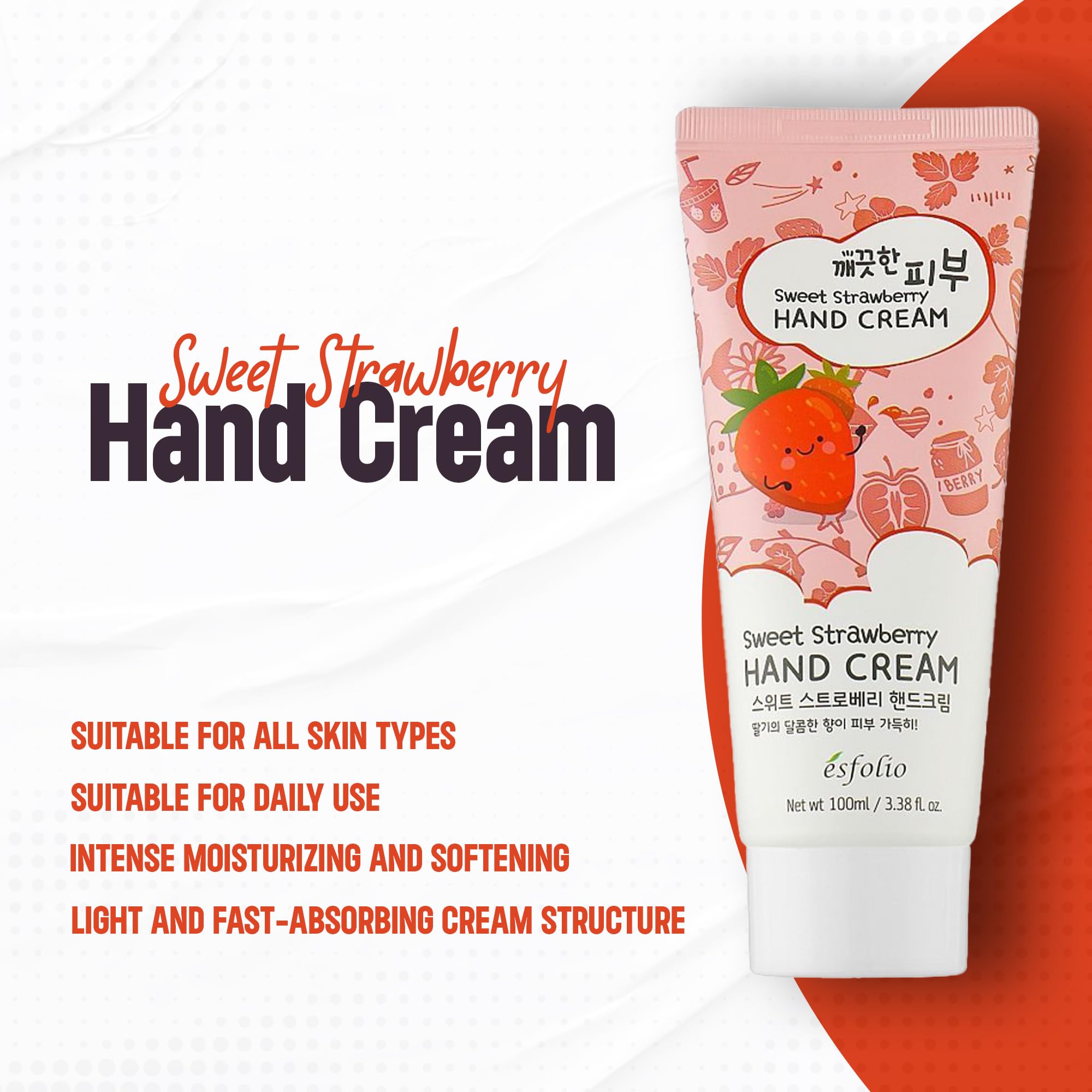 Esfolio crema de manos: textura ligera que se absorbe rápido sin grasa
