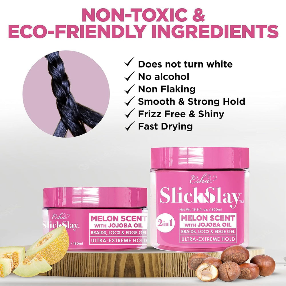 Gel Esha Slick N Slay aporta brillo sedoso al cabello trenzado
