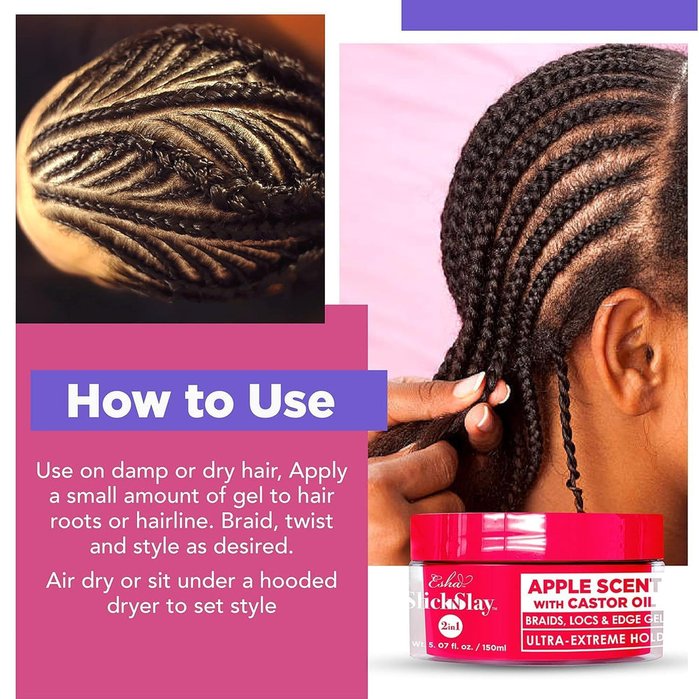 Uso diario del gel Esha Slick N Slay para estilo rápido
