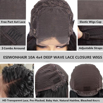 ESIWONHAIR cierres con cintas elasticas y tres pinzas para ajuste seguro