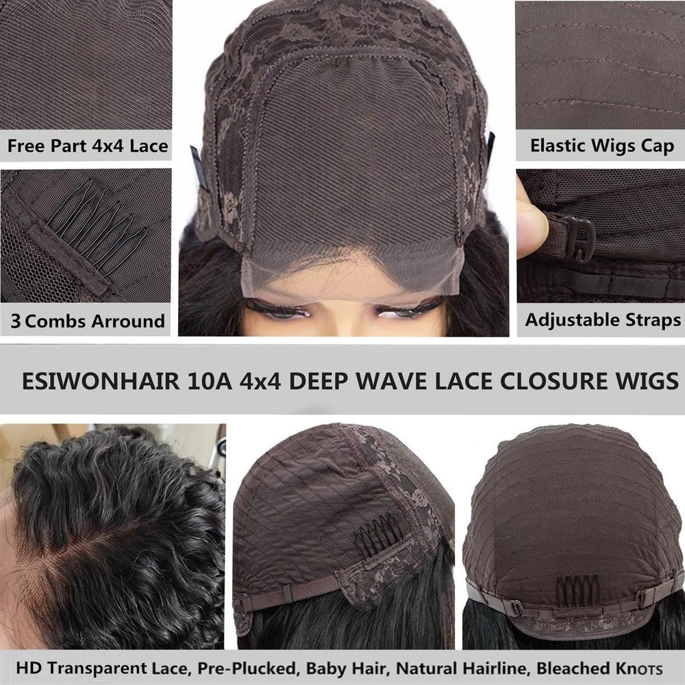 ESIWONHAIR cierres con cintas elasticas y tres pinzas para ajuste seguro