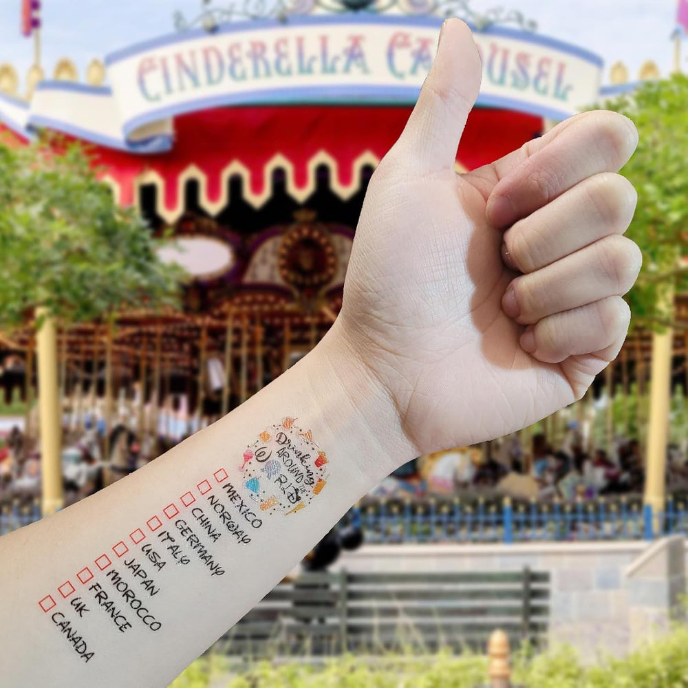 ESLINOP Drink Around The World Epcot tatuaje Oriente Medio para looks distintivos.