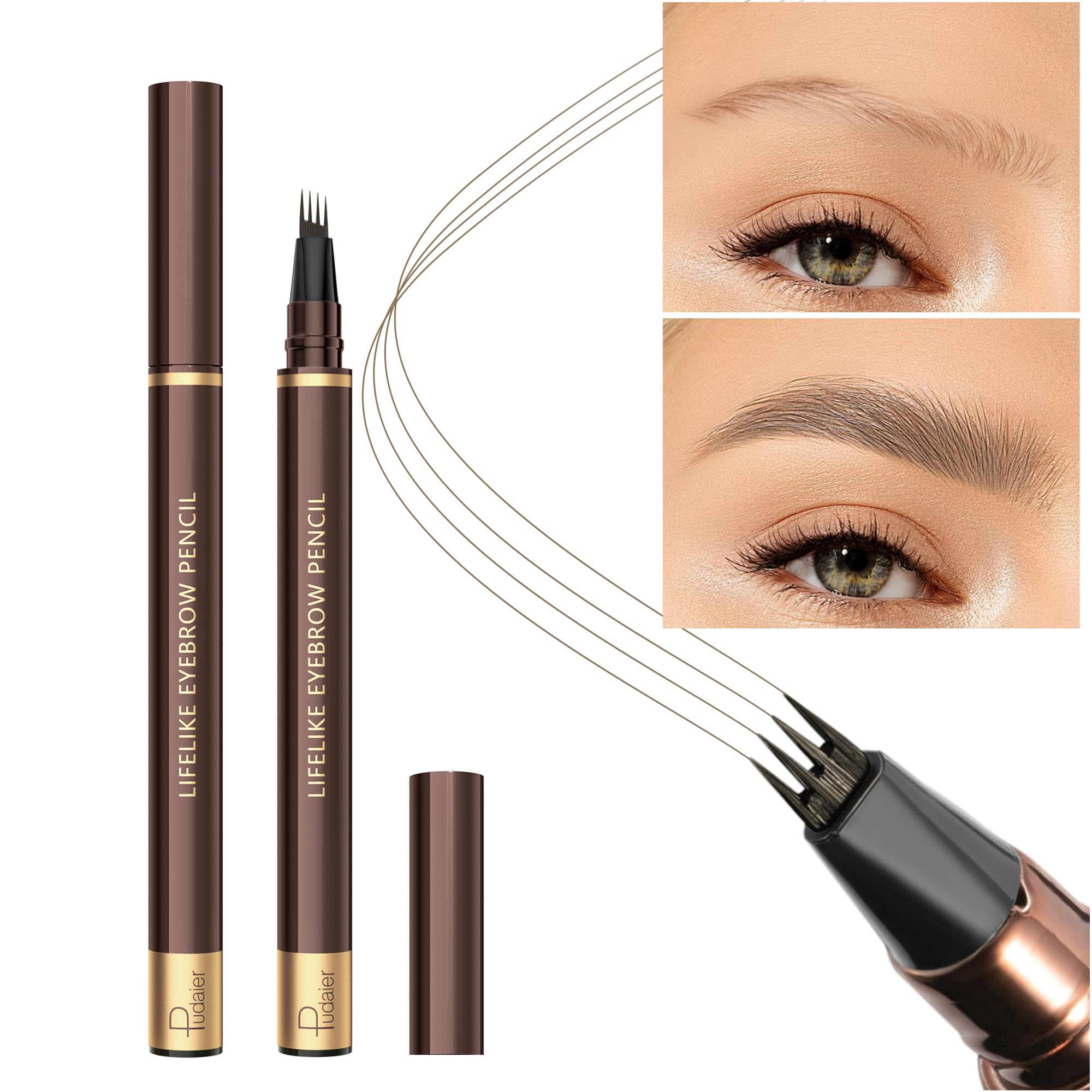 Espoce aplicación pelo a pelo cejas para un aspecto natural