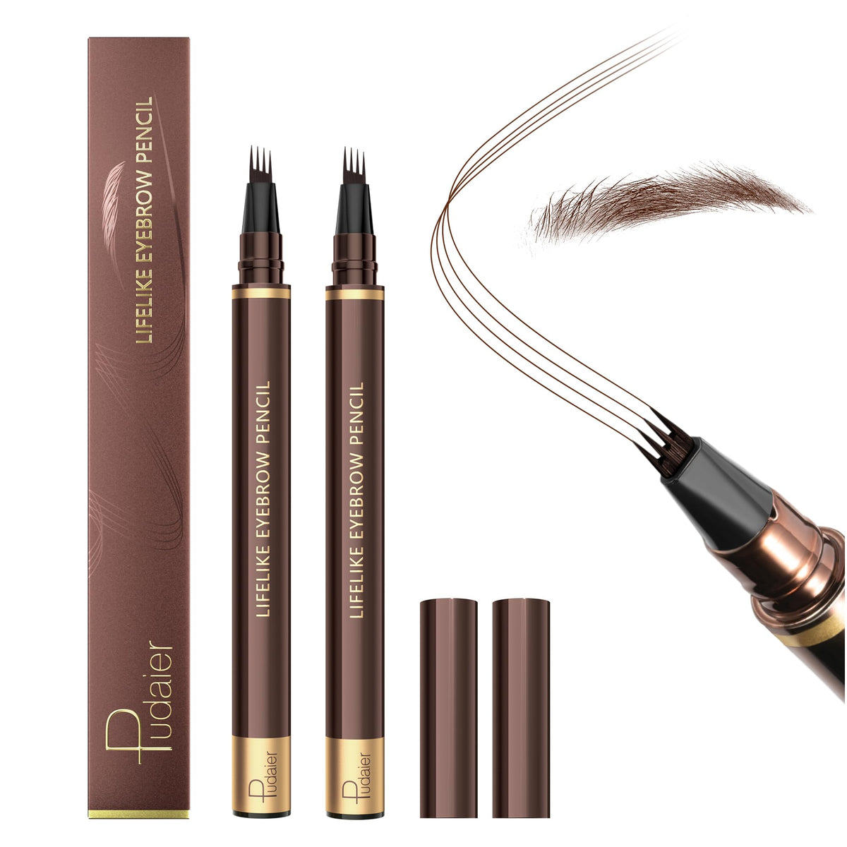 Espoce bolígrafo cejas 4 puntas para trazos naturales y precisión duradera.