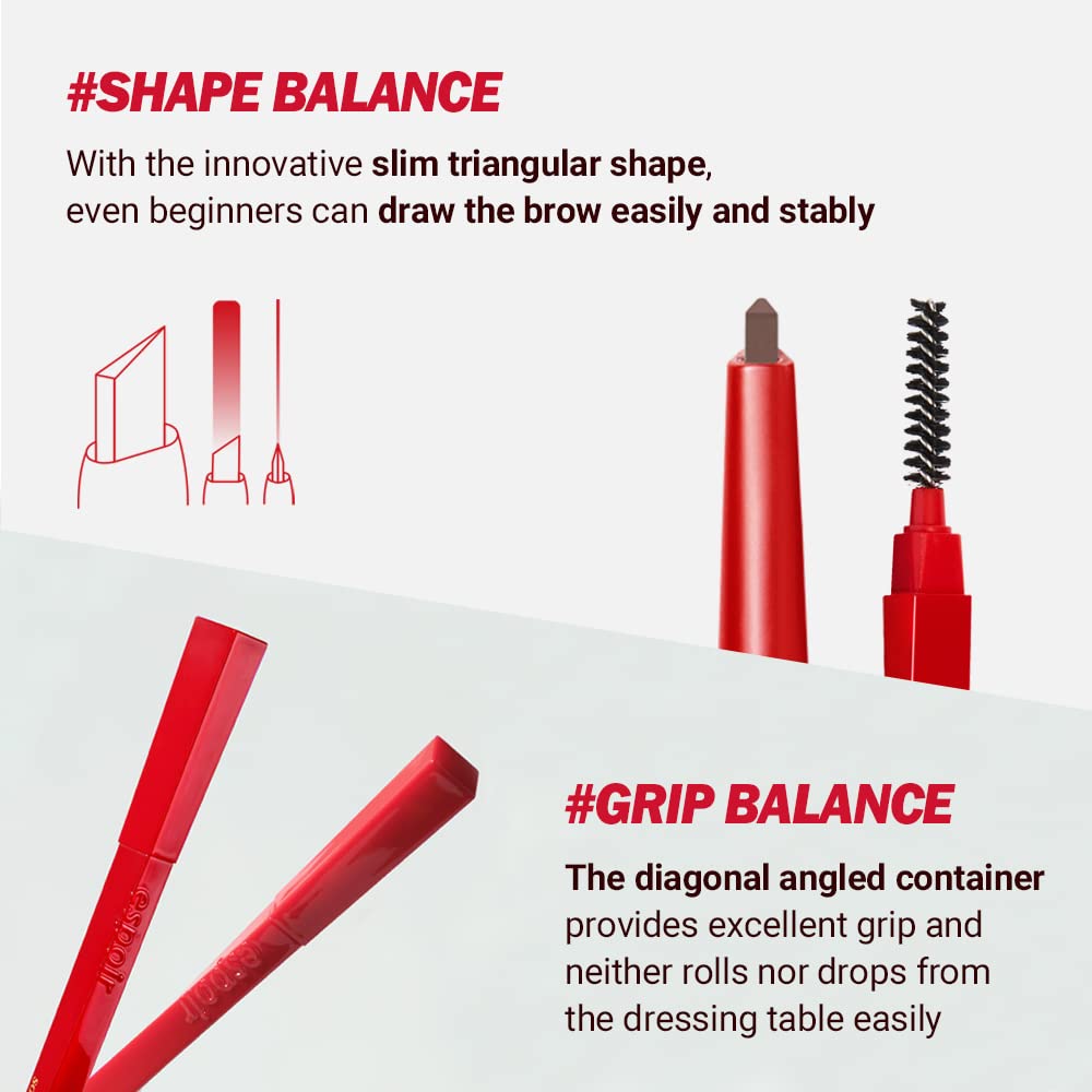 Espoir lapiz cejas balance agarre-ergonomico diseño estable para tocar.