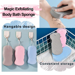Esponja exfoliante mágica gris para piel suave tras la ducha