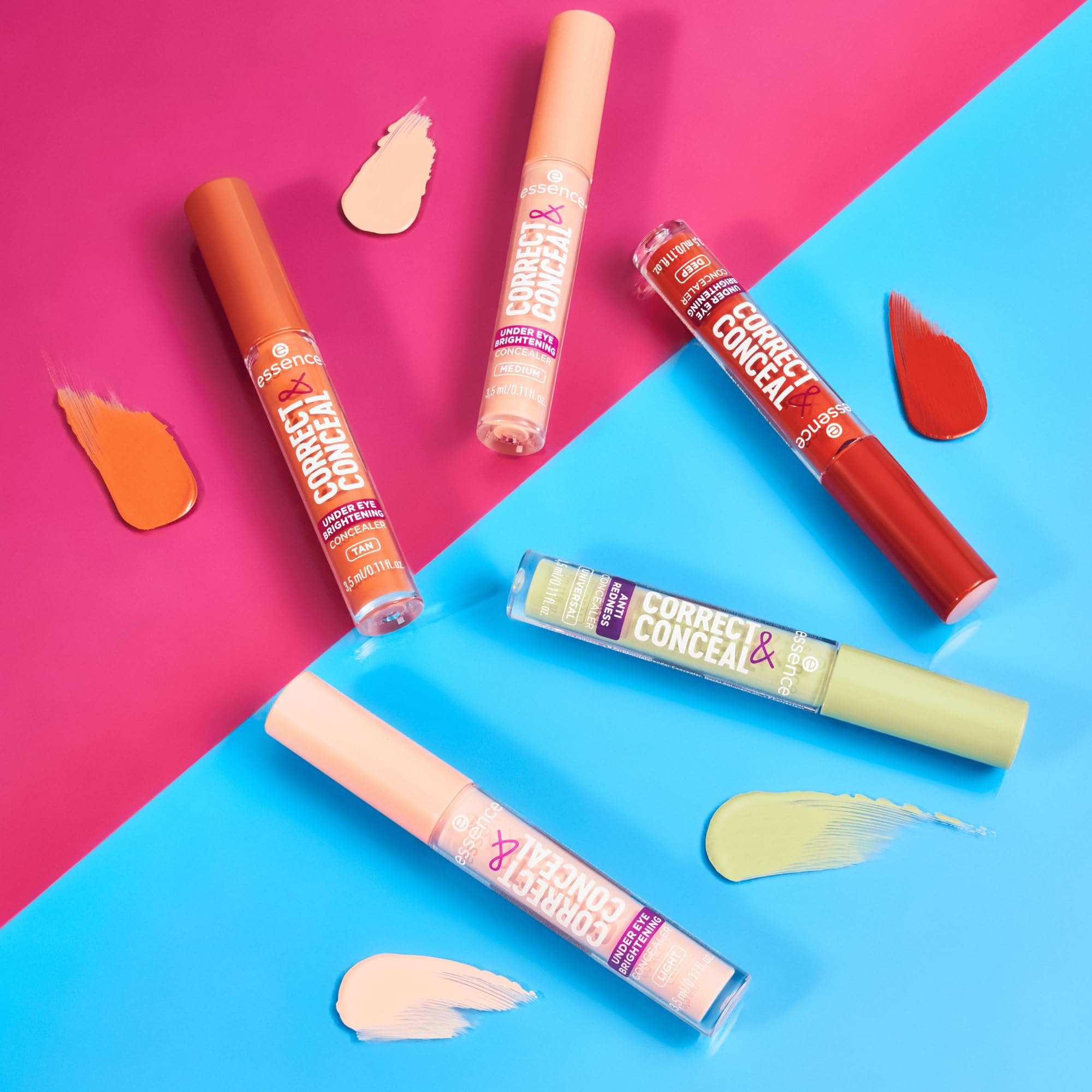 Essence Correct & Conceal con aloe para cuidado suave de la piel.