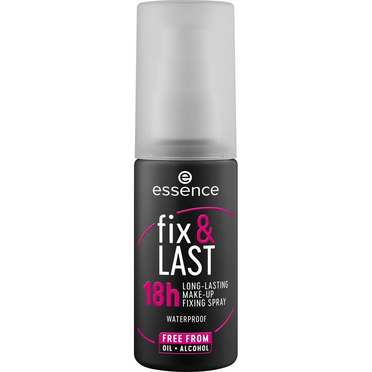 essence fijador maquillaje 18H en botella, fijación duradera para un aspecto natural.