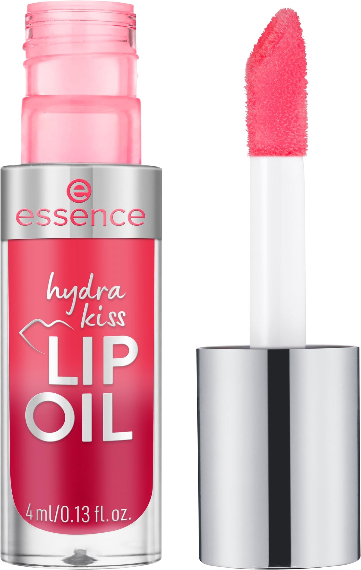 essence Hydra Kiss Lip Oil brillo alto para labios hidratados y radiantes.