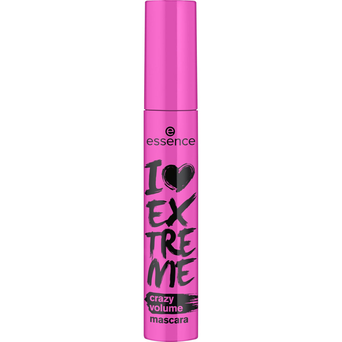 essence I Love Extreme Crazy Volume Mascara: tubo compacto para retoques diarios