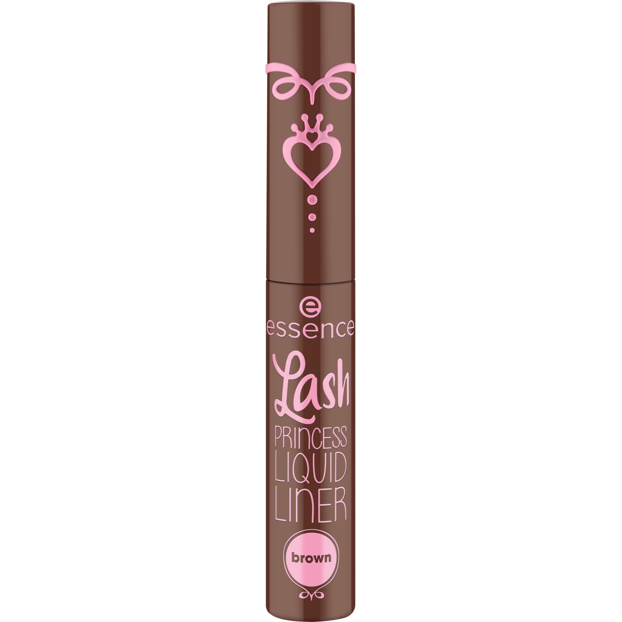 essence Lash Princess delineador líquido marrón resistente al agua para looks naturales.