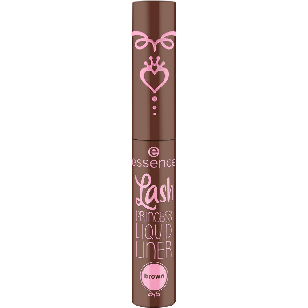 essence Lash Princess delineador líquido marrón resistente al agua para looks naturales.