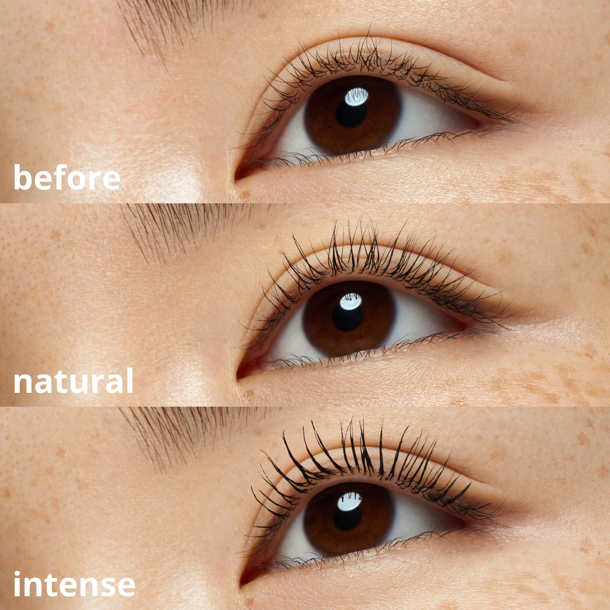Cuatro tonos de essence Lash Without Limits para looks variados.