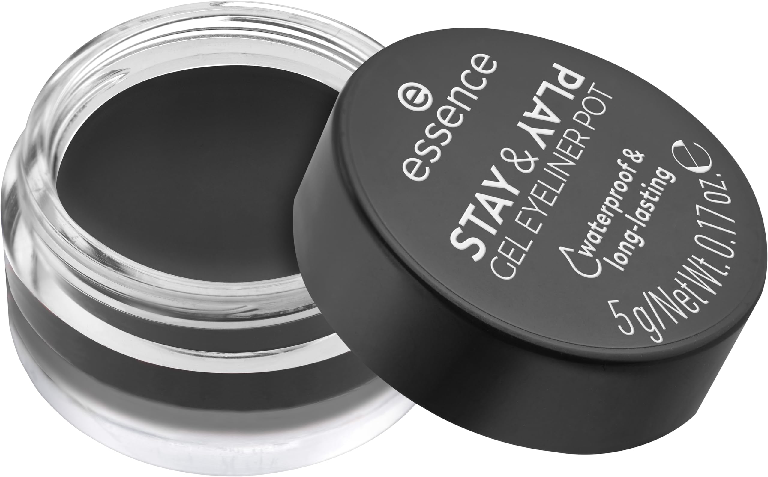 eyeliner gel essence Stay & Play negro en empaque compacto para delineado duradero