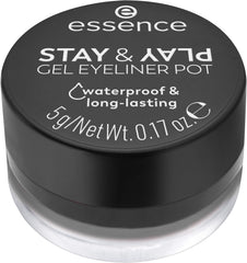 textura cremosa de essence Stay & Play Gel Eyeliner Pot para aplicación suave