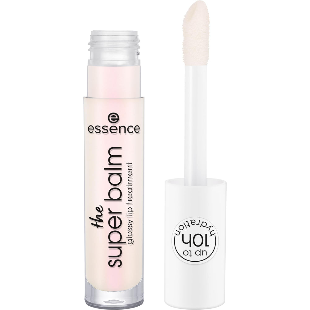essence Super Balm Glossy Lip Treatment, aplicador chubby para labios suaves y uniformes