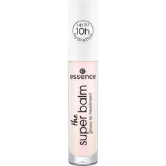 essence Super Balm Glossy Lip Treatment, labios con brillo rosado e hidratación