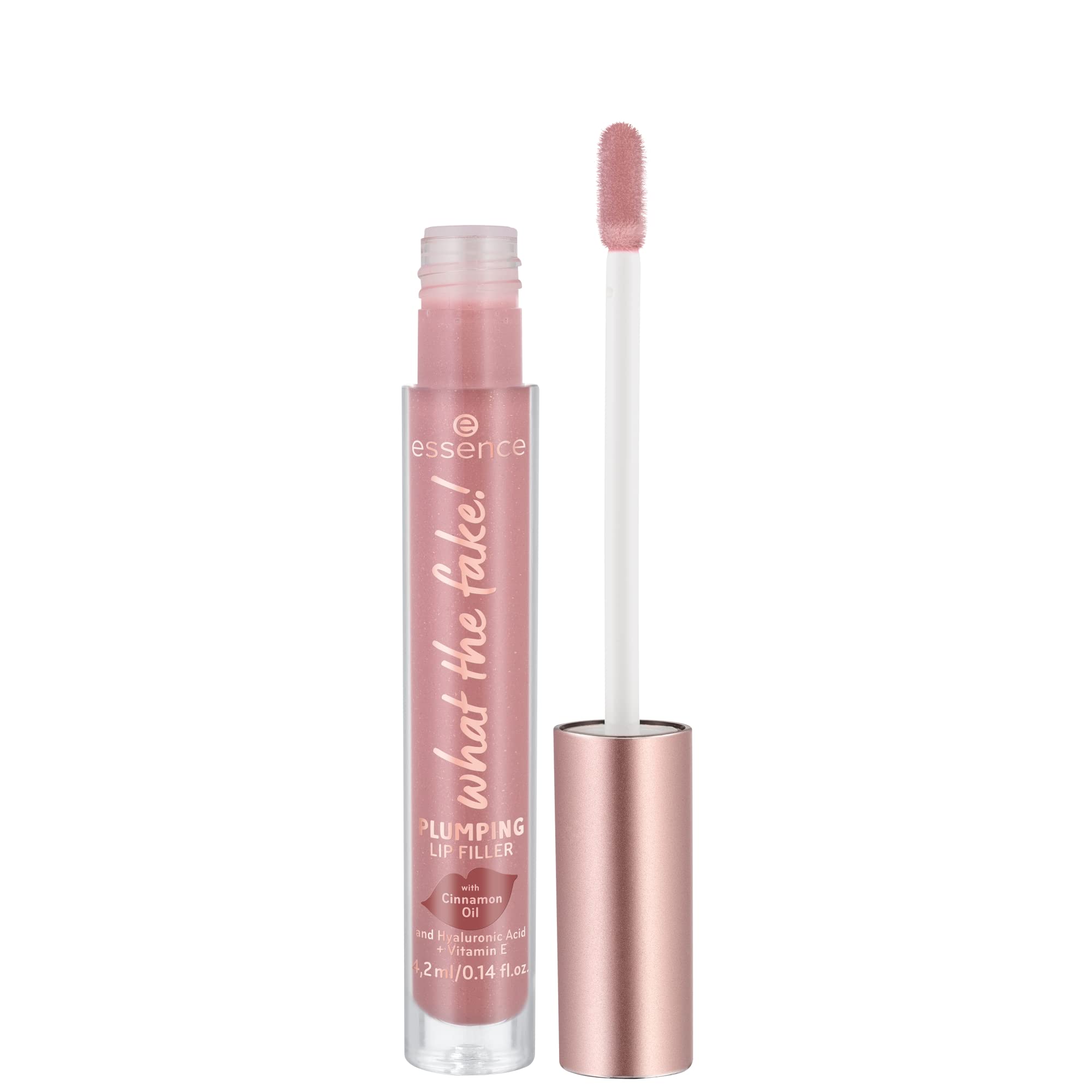 essence What the Fake! Plumping Lip Filler en botella, brillo nude para labios rellenos