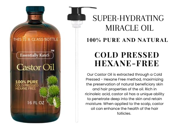 Essentially KateS Castor Oil conditions hair for smoother, healthier-looking strands.